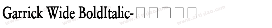 Garrick Wide BoldItalic字体转换